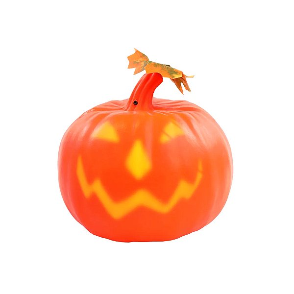 Enfeite Decorativo Halloween - Abóbora Sorridente - 20cm - Som e Luz - 1 unidade - Cromus - Rizzo