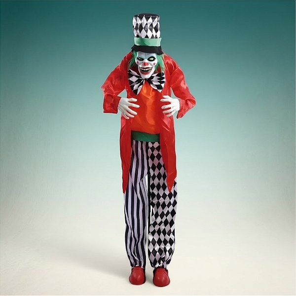 Enfeite Decorativo Halloween - Palhaço Jack - 160cm - Som, Luz e Movimento - 1 unidade - Cromus - Rizzo