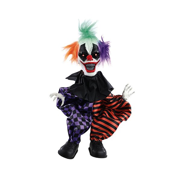 Enfeite Decorativo Halloween - Palhaço Bill - 38cm - Som, Luz e Movimento - 1 unidade - Cromus - Rizzo