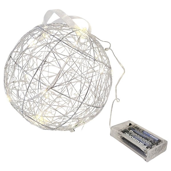 Enfeite de Natal - Bola Decorada com Led - 20cm - 1 unidade - Rizzo