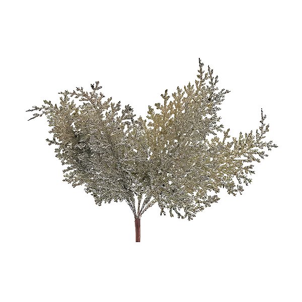 Pick Decorativo de Natal - Folhas Champanhe - 24cm  - 1 unidade - Cromus - Rizzo