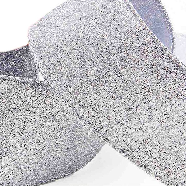 Fita Decorativa - Prateada com Glitter - 6x914cm - 1 unidade - Rizzo