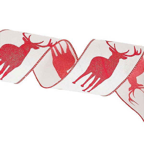 Fita Decorativa de Natal - Rena Vermelha - 6x914cm - 1 unidade - Rizzo