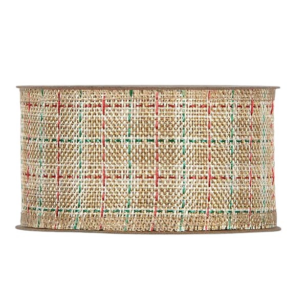 Fita Decorativa - Xadrez Rústico Verde e Vermelho - 6x914cm - 1 unidade - Rizzo