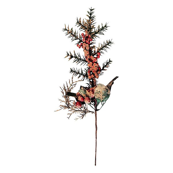 Galho Decorativo - Berry Vermelhas - 36cm - 1 unidade - Rizzo