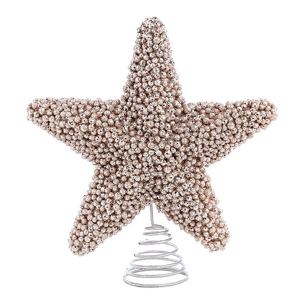 Estrela Ponteira de Natal - Champagne - 15cm - 1 unidade - Cromus - Rizzo
