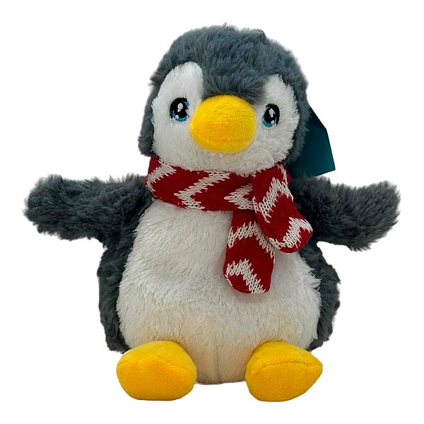 Pinguim com Cachecol de Pelúcia - 30cm - 1 unidade - Rizzo