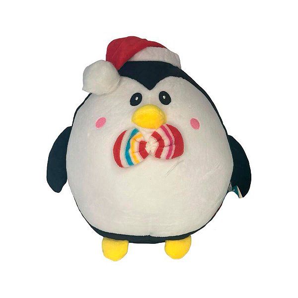 Pinguim de Natal Gravata de Pelúcia - 23cm - 1 unidade - Rizzo