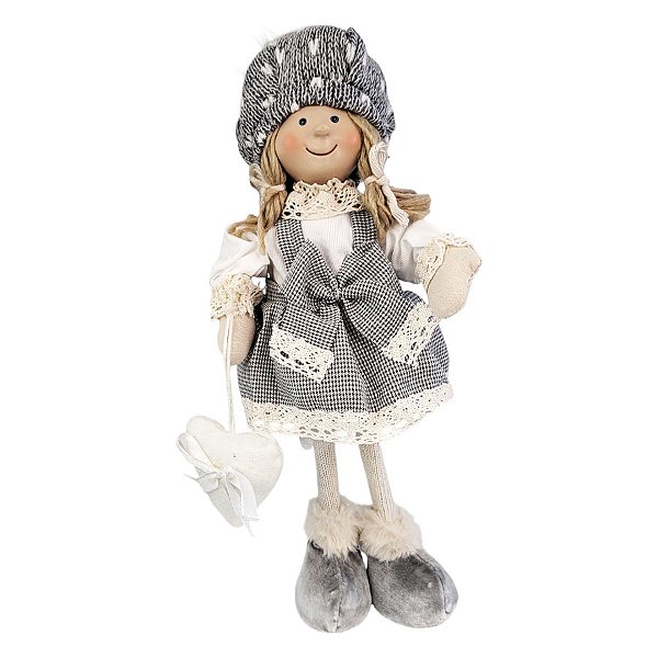 Enfeite Decorativo - Boneca Xadrez - 38cm - 1 unidade - Rizzo