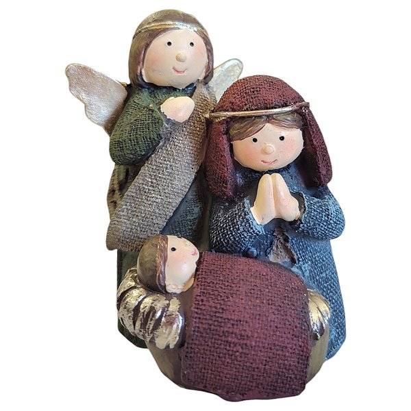 Enfeite de Natal em Resina - Sagrada Família Anjinho - 6,5x5cm - 1 unidade - Rizzo