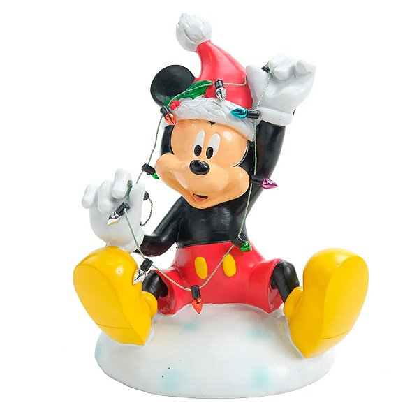 Enfeite de Natal - Miniatura Mickey com Pisca-Pisca - 15cm  - 1 unidade - Cromus  - Rizzo