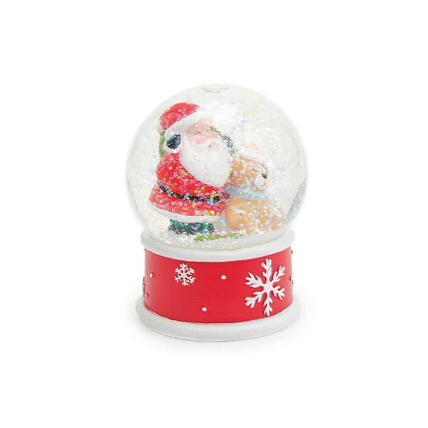 Enfeite de Natal - Globo de Neve Papai Noel e Urso - 9cm - 1 unidade - Cromus - Rizzo