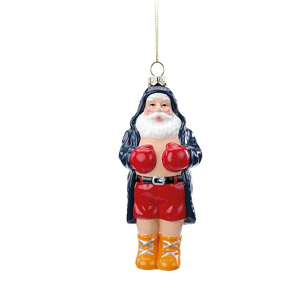 Enfeite de Natal para pendurar - Papai Noel Lutador - 14cm - 1 unidade - Cromus - Rizzo