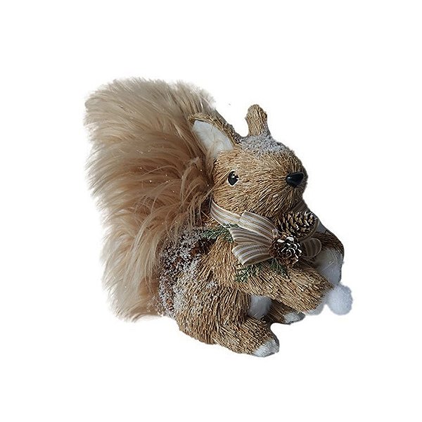 Enfeite de Natal Esquilo Natural - 24cm - 1 unidade - Rizzo