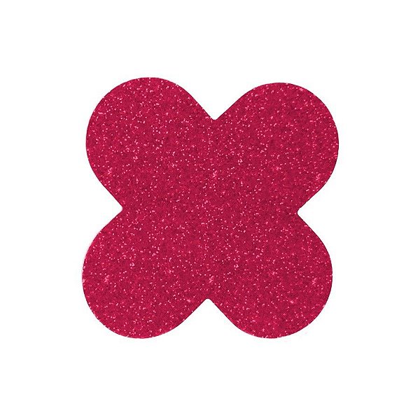 Forminha para doces 4 Pétalas Glitter Pink - 50 unidades -  NC Toys