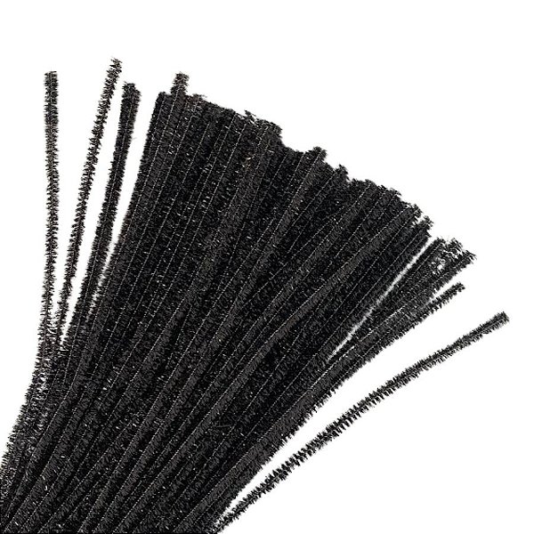 Haste de Chenille Glitter 30cm - Preto - 100 unidades - Artlille - Rizzo