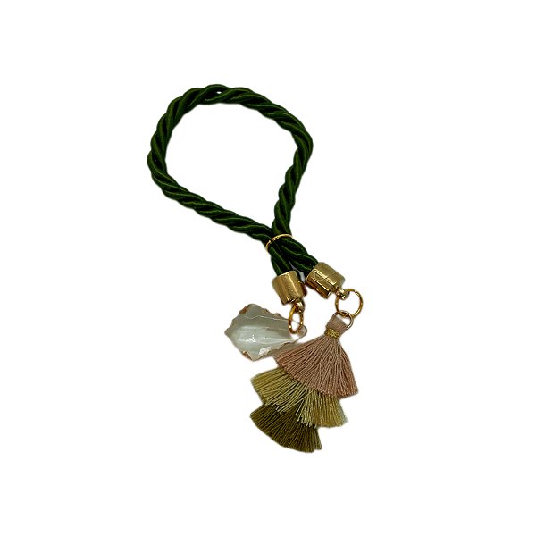 Cordão Decorativo - Verde Pompom Triplo - 32cm - 1 unidade - Rizzo