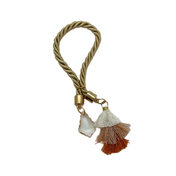 Cordão Decorativo - Dourado Pompom Triplo - 32cm - 1 unidade - Rizzo