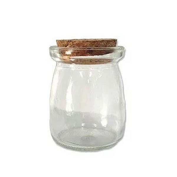 Potinho de Vidro Tampa de Rolha 7,5cm - 100ml - 01 unidade - Rizzo