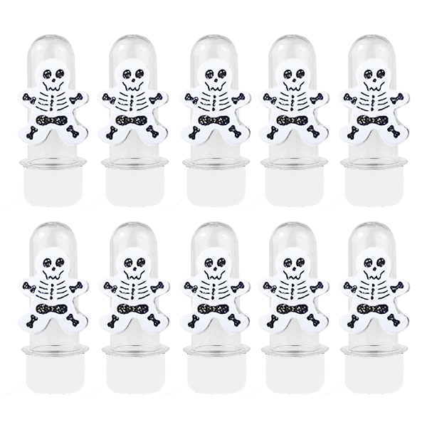 Mini Tubete com Aplique - Caveira Halloween - Branco - 10 unidades - Rizzo