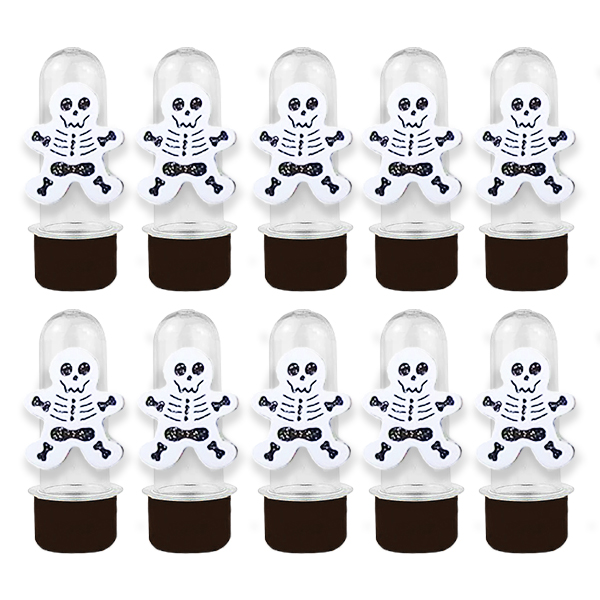 Mini Tubete com Aplique - Caveira Halloween - Preto - 10 unidades - Rizzo