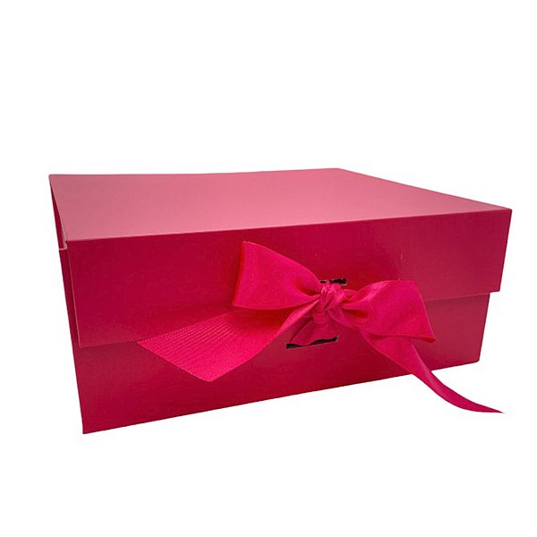Caixa de Papel Rígido Retangular Pink com Imã e Fita - 1 unidade - Rizzo