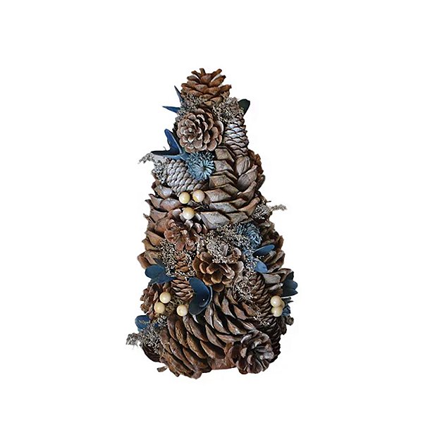 Árvore de Natal Azul - Pinhas - 33cm - 1 unidade - Rizzo