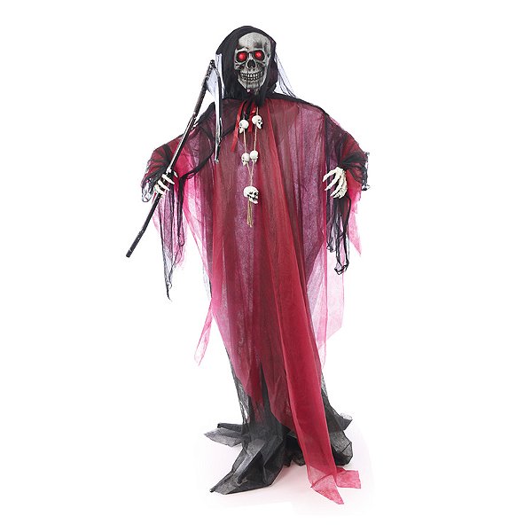 Enfeite Decorativo de Halloween - Caveira Leonel com Som e LED - 237cm - 1 unidade - Cromus - Rizzo