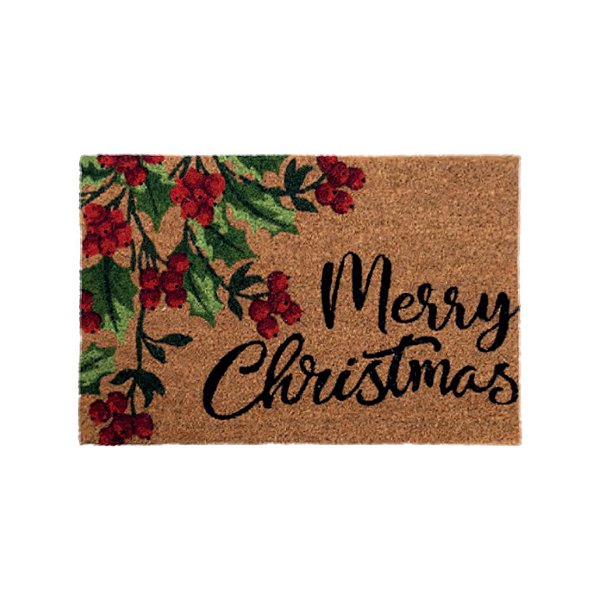 Capacho de Fibra - Merry Christmas - 60x40cm - 1 unidade - Cromus - Rizzo
