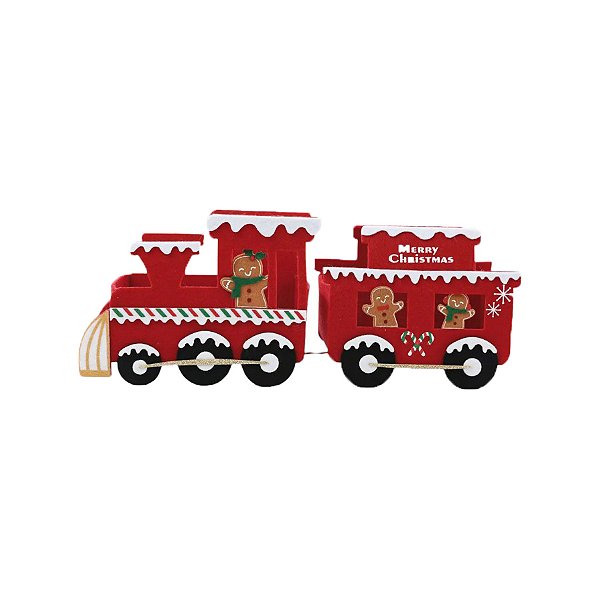 Trem Decorativo Gingerbread - 32cm - 1 unidade - Cromus - Rizzo