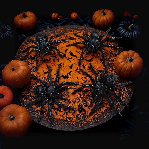 Mini Aranhas de Halloween - 4cm - 12 unidades - Rizzo