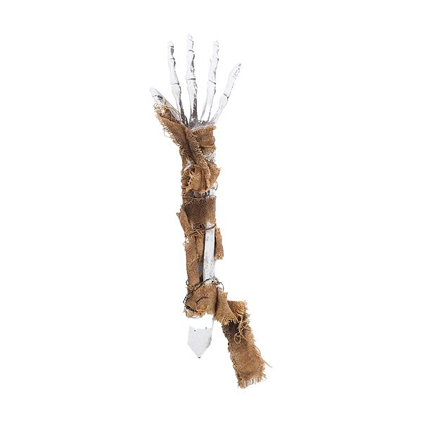 Adereço de Halloween - Mãos de Esqueleto Atadura - Branco - 43cm - 1 unidade - Cromus - Rizzo