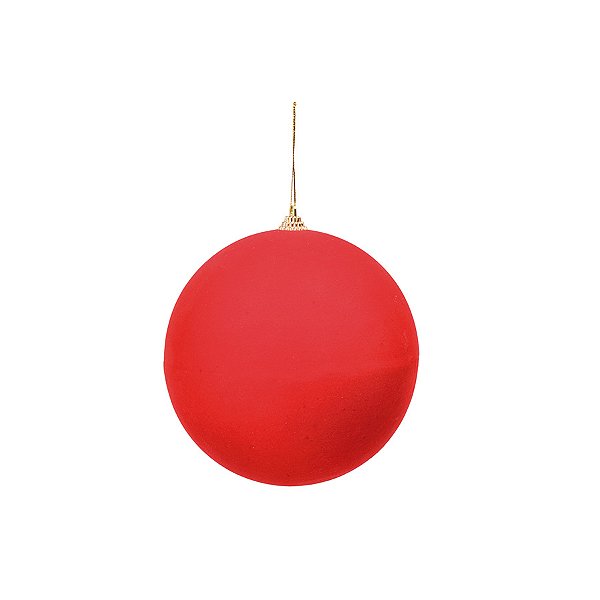 Bola de Natal de Veludo - Vermelho - 12cm  - 1 unidade - Cromus - Rizzo