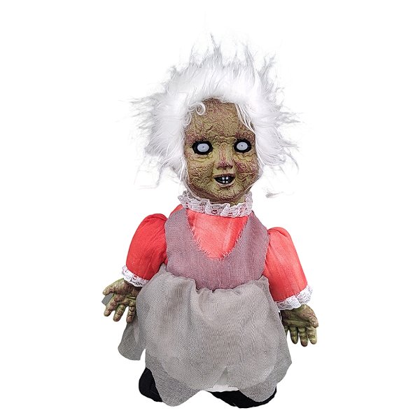 Boneca de Terror com Som e Movimento - Vestido Vermelho - 27cm - 1 unidade - Rizzo - Rizzo