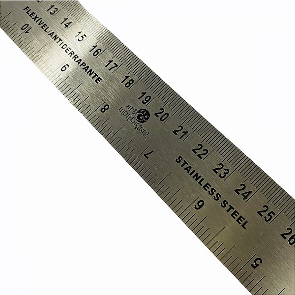 Régua Metal - Antederrapante - 38cm - 1 unidade - Art Montagem - Rizzo