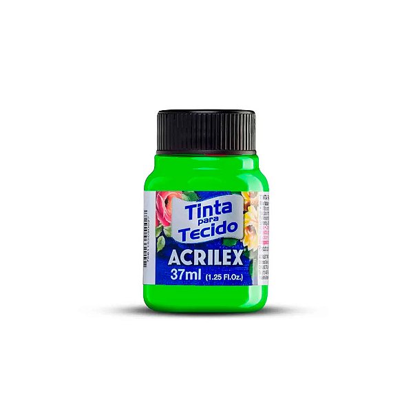 Tinta Fluorescente Para Tecido 37ml - Verde - 1 unidade - Acrilex - Rizzo