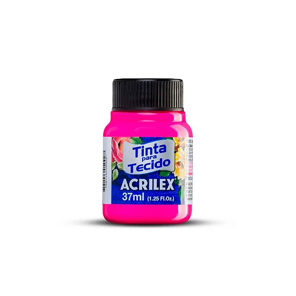 Tinta Fluorescente Para Tecido 37ml - Rosa Maravilha - 1 unidade - Acrilex - Rizzo