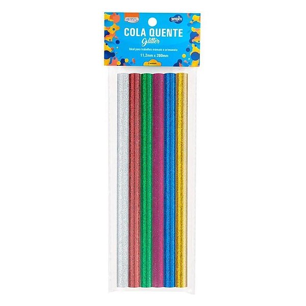 Cola Quente Glitter 11,2mm x 200mm 6 Cores - 01 Unidade - BRW - Rizzo