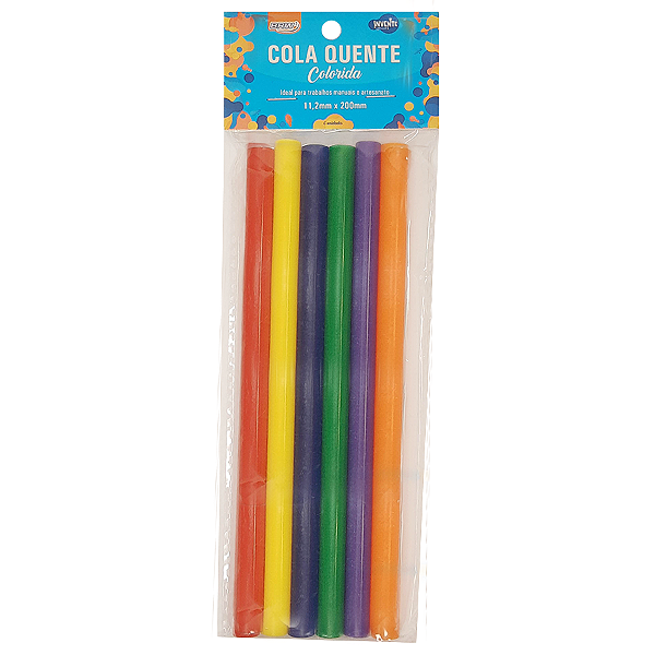 Cola Quente Colorida 11,2mm x 200mm 6 Cores - 01 Unidade - BRW - Rizzo
