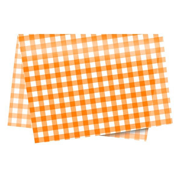 Papel de Seda - 50x70 - Xadrez Laranja - 10 unidades - Rizzo
