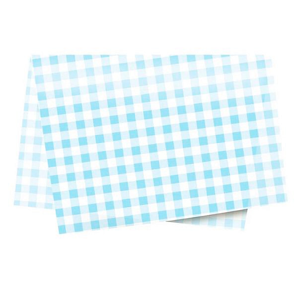 Papel de Seda - 50x70 - Xadrez Azul Claro - 10 unidades - Rizzo