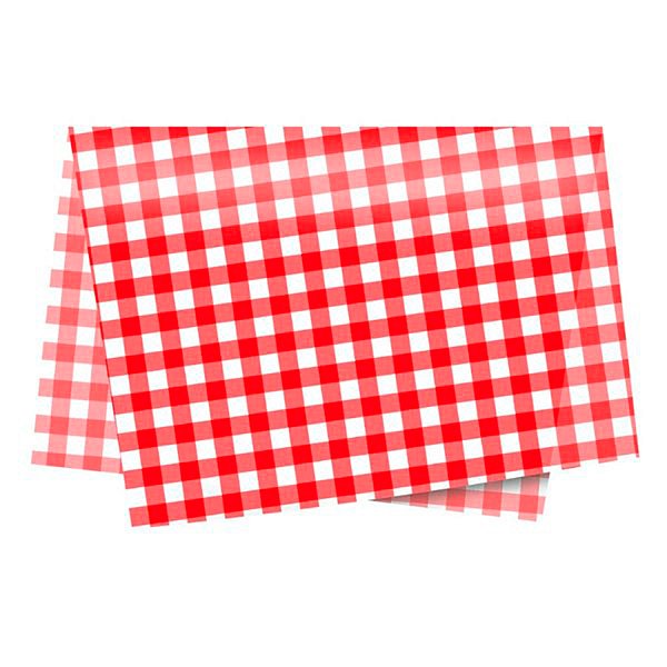 Papel de Seda - 50x70 - Xadrez Vermelho  - 10 unidades - Rizzo