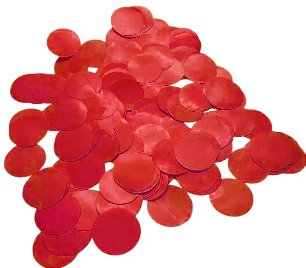 Confete Metálico Redondo para Balão - Vermelho - 25g - 1 unidade - Rizzo