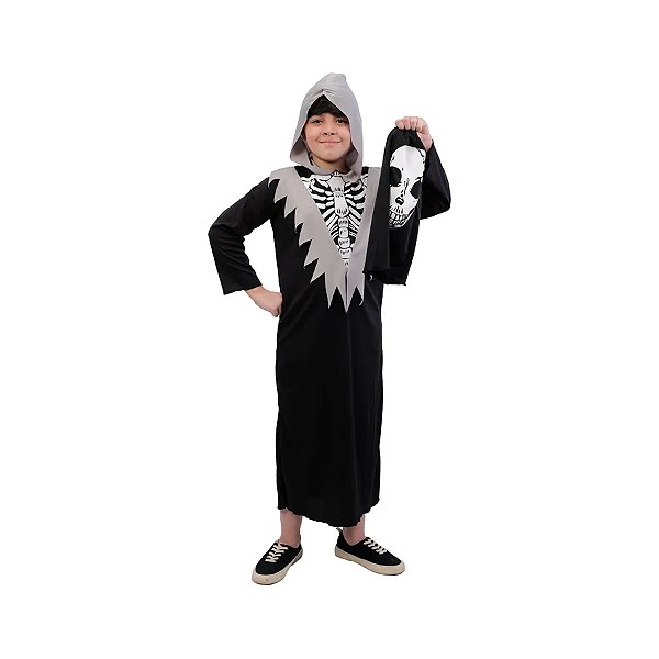 Fantasia Halloween Esqueleto Egon Infantil - 1 unidade - Cromus - Rizzo
