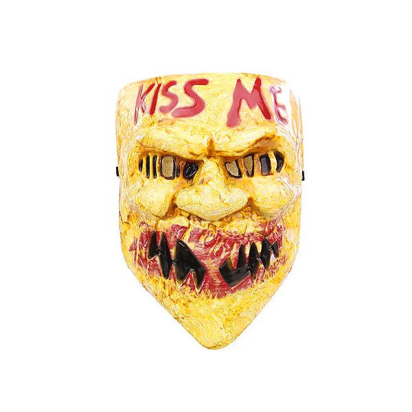 Máscara de Halloween Kiss Me - Amarelo/Vermelho  - 1 unidade - Cromus - Rizzo