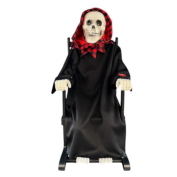 Enfeite Decorativo de Halloween com Som e Movimento - Caveira Balanço - 42cm - 1 unidade - Rizzo