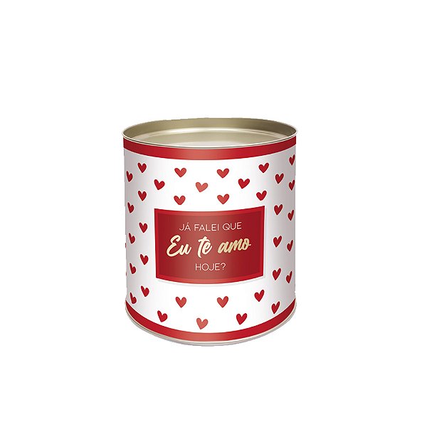 Lata para Doces Rígida - Eu Te Amo Branco - 1 unidade - Cromus - Rizzo