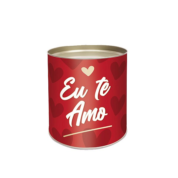Lata para Doces Rígida - Eu Te Amo Vermelho - 1 unidade - Cromus - Rizzo