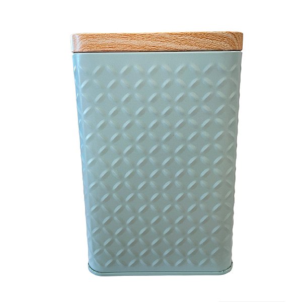 Lata de Metal Quadrada Texturizada - Azul - 10,5x16cm - 1 unidade - Rizzo
