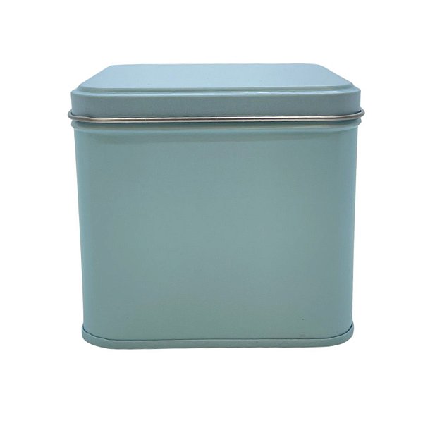 Lata de Metal Quadrada - Azul - 8,5x8cm - 1 unidade - Rizzo